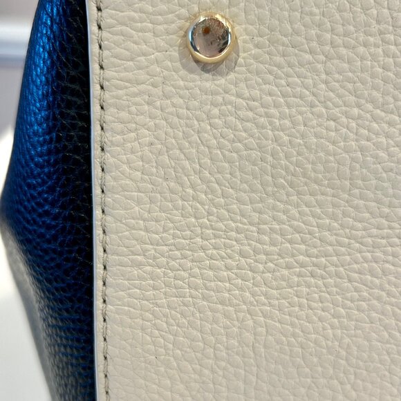 Kate Spade Matthews Drive Pebbled Leather Holland Satchel - Black and Ivory - Picture 14 of 16